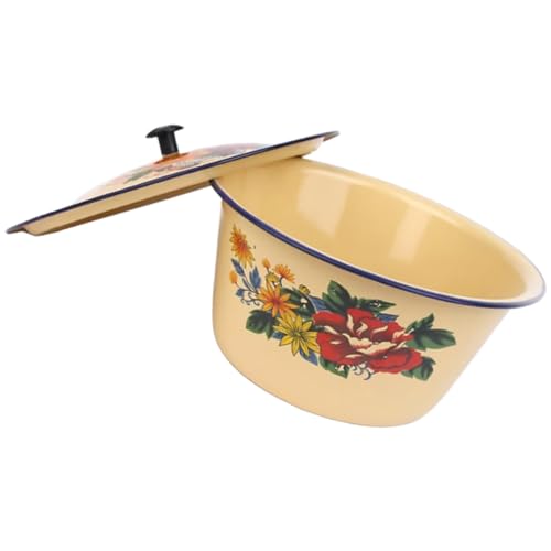 HOMOBABE Vintage Emaille Schüssel mit Deckel Vielseitige Rührschüssel für Küche für Lard Obst Teig und Leicht zu Reinigen Küchenzubehör HOMOBABE Vintage Emaille Schüssel mit Deckel Vielseitige Rührschüssel für Küche für Lard Obst Teig und Leicht zu Reinigen Küchenzubehör von HOMOBABE