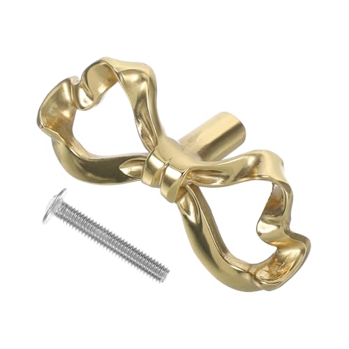 HOMOBABE Vintage Schubladengriff aus Messing mit Einzigartigem Schleifen Design Retro Möbelknopf für Kommode Schrank und Kleiderschrank Dekorativer Türgriff für Stilvolle Einrichtung von HOMOBABE