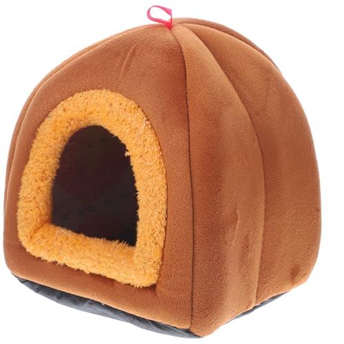 HOMOBABE Warm Haus für Kleine Haustiere Flauschiges Komfortables Nest mit Weicher Polsterung für Hamster Igel Chinchillas und Kleine Nager Platzsparend und Gemütlich Braun HOMOBABE Warm Haus für Kleine Haustiere Flauschiges Komfortables Nest mit Weicher Polsterung für Hamster Igel Chinchillas und Kleine Nager Platzsparend und Gemütlich Braun von HOMOBABE