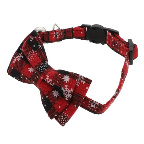 HOMOBABE Weihnachtliches Katzenhalsband mit Abnehmbarer Schleife Verstellbar Hautfreundlich aus Baumwoll Waschbar Passend für Katzen und Kätzchen Dekoratives Halsband für Festliche Anlässe von HOMOBABE
