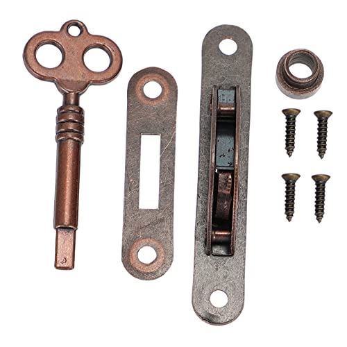 HOMOCONO Vintage Schubladenschloss Eisen mit Schlüssel Langlebiges Antikes Möbelschloss für Schränke Kommoden Truhen Retro Design Installieren Antike Rotbronze HOMOCONO Vintage Schubladenschloss Eisen mit Schlüssel Langlebiges Antikes Möbelschloss für Schränke Kommoden Truhen Retro Design Installieren Antike Rotbronze von HOMOCONO