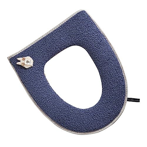 HOMOCONO 1 Stück Toilet Seat Cushion Cover mit Reißverschluss Waschbare Toilettenmatte Blau Kreativer Toilettensitzbezug Installieren für Badezimmer von HOMOCONO
