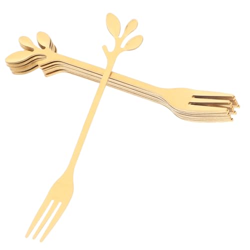 HOMOCONO 10 Stück Teiliges Goldene Mini Gabeln aus Obstgabeln für Tees Vorspeisen Partys Charcuterie Leicht Tragbar HOMOCONO 10 Stück Teiliges Goldene Mini Gabeln aus Obstgabeln für Tees Vorspeisen Partys Charcuterie Leicht Tragbar von HOMOCONO