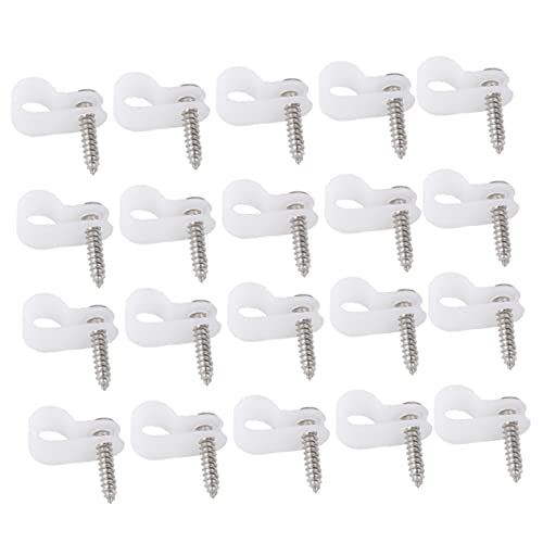 HOMOCONO 100 Stück R Kunststoff Kabelbinder Clips Kabelorganizer für Effektives Kabelmanagement Geeignet für Schreibtisch PC Tv und Mehr Robuste Stabile und Leichte Clips von HOMOCONO