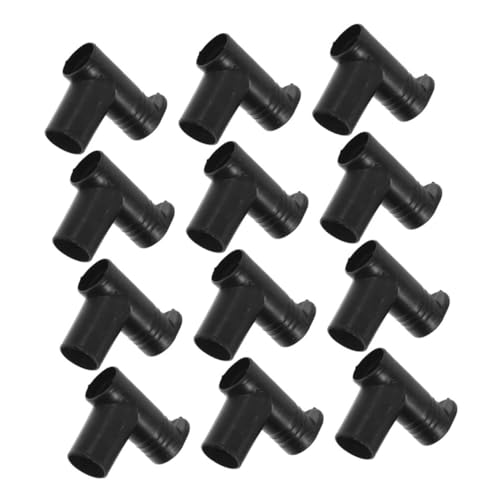 HOMOCONO 12 Schwarze Kunststoffverbinder: Teleskop-wäscheständer-endschienenrohrklemmen, Ersatz Für Bodenstehende Kleiderständer von HOMOCONO
