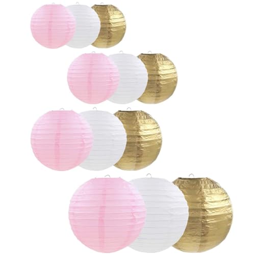 HOMOCONO 12 Stück Farbige Papierlaternen Runde Hängende Laternen für Partys und Hochzeiten DIY Dekoration Weiß und Gold Garten und Innenbereich Geeignet HOMOCONO 12 Stück Farbige Papierlaternen Runde Hängende Laternen für Partys und Hochzeiten DIY Dekoration Weiß und Gold Garten und Innenbereich Geeignet von HOMOCONO