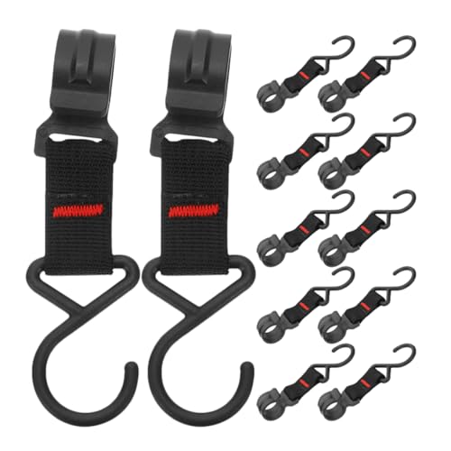 HOMOCONO 15 Stück Teiliges Set Outdoor Haken für Camping Zelt und Bbq Robuste Tragfähige Aufhänger aus Verstärktem Kunststoff und Gewebeband Installieren für Kleidung und Ausrüstung von HOMOCONO