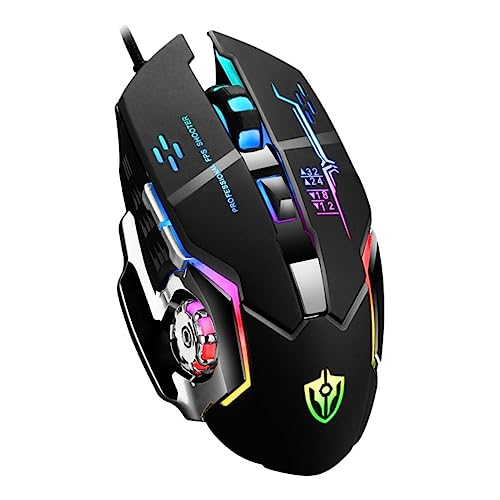HOMOCONO 1Stück Gaming mit Gewichtsdesign RGB Hintergrundbeleuchtung Programmierbaren Tasten für Büro und Spiele Schwarz von HOMOCONO