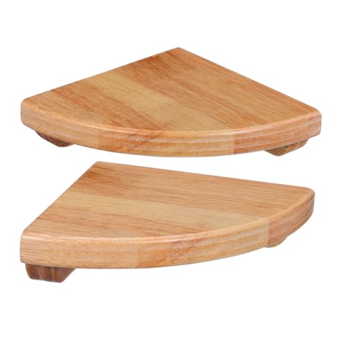 HOMOCONO 2 Stück Eckregal aus Holz Moderne Geometrische Wandregale für Schlafzimmer und Badezimmer Platzsparendes Design für Ecken zu Montieren Dekorative Ablagefläche von HOMOCONO