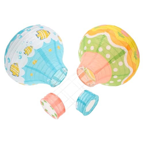 HOMOCONO 2 Stück Faltbare Regenbogen Hot Air Balloon Laternen Bunte Papierdekoration für Partys Hochzeiten und mit Pinken Blumen und Blauen Fischen für und Außeneinsatz HOMOCONO 2 Stück Faltbare Regenbogen Hot Air Balloon Laternen Bunte Papierdekoration für Partys Hochzeiten und mit Pinken Blumen und Blauen Fischen für und Außeneinsatz von HOMOCONO