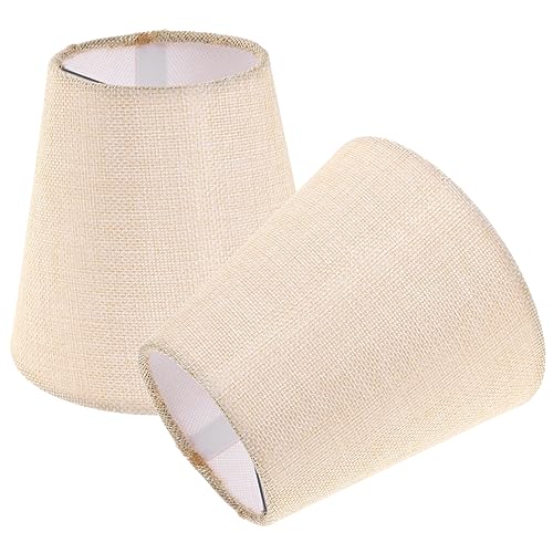 HOMOCONO 2 Stück Stofflampenschirme Kleiner Aufsteck Lampenschirm für Tisch Wand und Pendelleuchten Retro Stil für Wohnzimmer und Schlafzimmer von HOMOCONO