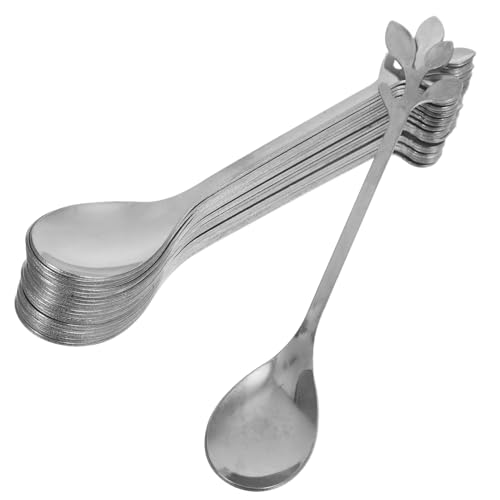 HOMOCONO 20 Stück Silberne Mini Löffel mit Blattgriff für Kaffee Tee Dessert und für Partys Zusammenkünfte und Täglichen Gebrauch HOMOCONO 20 Stück Silberne Mini Löffel mit Blattgriff für Kaffee Tee Dessert und für Partys Zusammenkünfte und Täglichen Gebrauch von HOMOCONO
