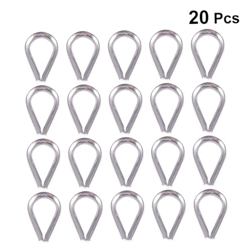 HOMOCONO 20 Stück Thimble Kabelschlauch Ring Silber Kreative Herzform für Drahtseil Klemmen für Industrielle Anwendungen Rostfrei und Korrosionsbeständig von HOMOCONO