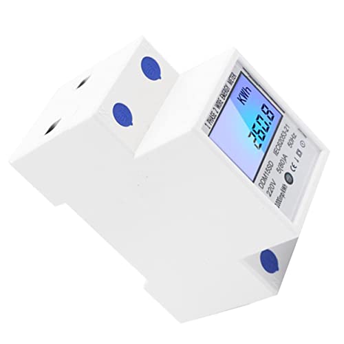 HOMOCONO 220V Mini Energiezähler mit LCD Display Multifunktionaler Strommesser für Din Schieneninstallation für Haushalte und Verteilerkästen von HOMOCONO