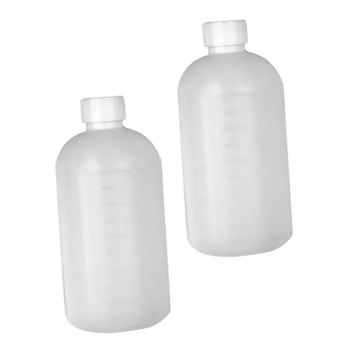 HOMOCONO 2x 500ml Kunststoff Reagenzflaschen Schmale Öffnung Graduiert Behälter Für Labor von HOMOCONO
