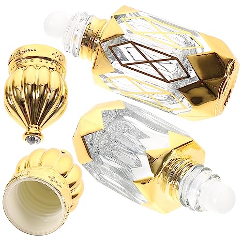HOMOCONO 2stücke Roll-parfümflasche Aus Glas Nachfüllbar Für Damen Kleine Reiseparfümflasche Roll-Flasche Parfümprobeflasche Leere Parfümflasche Vielseitig Einsetzbar Für Ätherische Öle von HOMOCONO