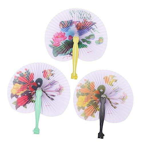 HOMOCONO 3 Stück Faltbarer Vintage Handfächer Teiliges Chinesischer Stil Leicht Tragbar Einzigartiges Design für Sommer und Besondere Anlässe von HOMOCONO
