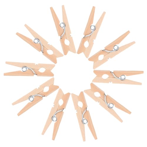 HOMOCONO 30Stücke Mini Holzklammern aus Naturholz Fotoclips Wäscheklammern Büroklammern für Kreative Dekoration und Collagen von HOMOCONO