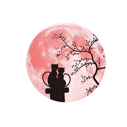 HOMOCONO 30cm Luminous Love Theme Wandsticker Nachtleuchtende Katzen Für Schlafzimmer Und Wohnzimmer Selbstklebendes PVC Wandtattoo Als Romantische Wanddeko von HOMOCONO