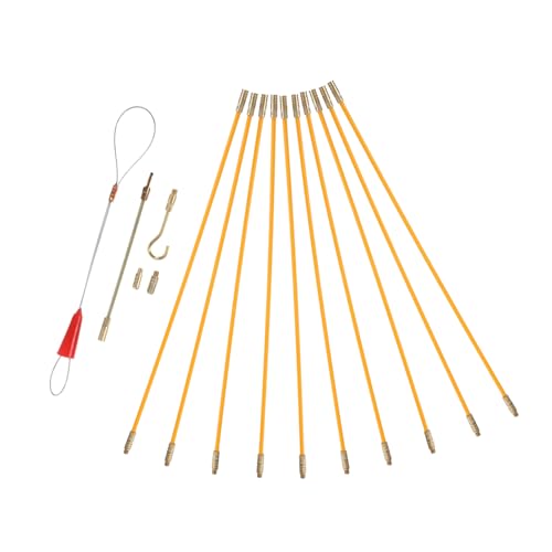 HOMOCONO Fiberglas Draht Zugstangen 10 Stück 33cm Wand Angelwerkzeug Für Kabelmanagement Einziehband Für Elektrische Kabel Inklusive Zubehör Für Elektriker Selbstgemacht Projekte von HOMOCONO