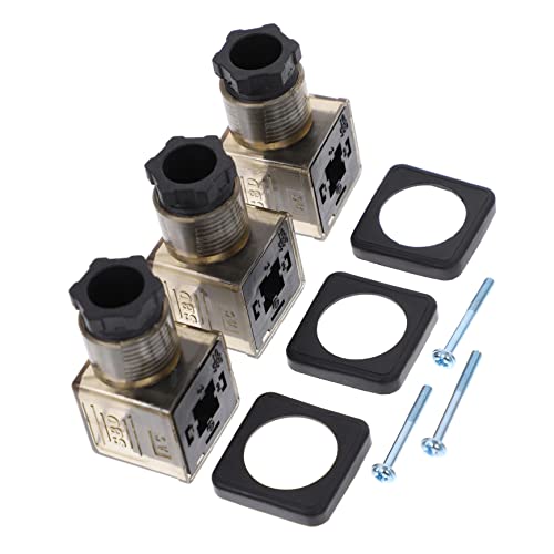 HOMOCONO 3Stücke Din Magnetventilstecker mit LED Anzeige Poliger für Ac Robustes Langlebig für Hydrauliksysteme von HOMOCONO