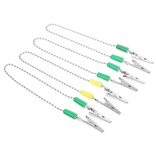 HOMOCONO 4 Stück Lätzchenclips aus Metall mit Kettenhalter für Servietten Robuste Schürzenklammern für Zuhause Restaurant und Geschäfte Zufällige Farben Zufällige Farbe Zufällige Farbe von HOMOCONO