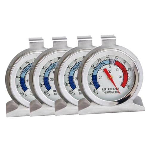 HOMOCONO 4 Stück Langlebiges Edelstahl Kühlschrankthermometer für Gefrierschrank Genaue Temperaturanzeige Praktisch für Zuhause und Büro Silber mit Papierverpackung HOMOCONO 4 Stück Langlebiges Edelstahl Kühlschrankthermometer für Gefrierschrank Genaue Temperaturanzeige Praktisch für Zuhause und Büro Silber mit Papierverpackung von HOMOCONO