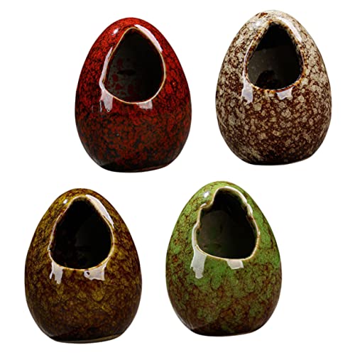 HOMOCONO 4 Stück Eiförmige Keramik Trockeneisbecher Japanischer Stil Dekorative Blumenvase Keramik Für Sushi Und Sashimi von HOMOCONO