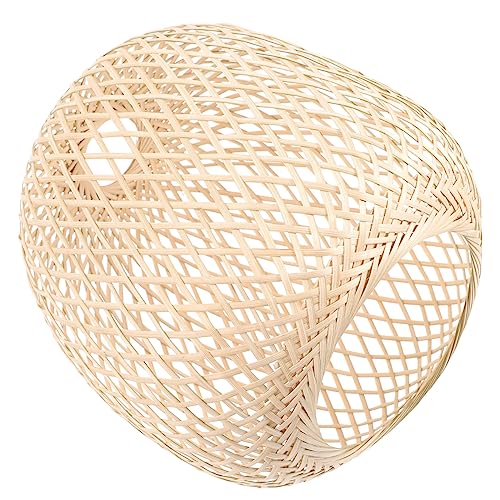 HOMOCONO Bamboo Lampenschirm Handgewebter Lampenschirm für Deckenleuchten und Hängelampen Hochwertige Bambusmaterialien Leicht und Installieren für Retro und Boho von HOMOCONO