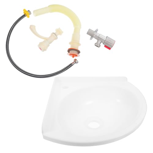 HOMOCONO Eckwaschbecken Kunststoff Wandmontiertes Handwaschbecken für Kleine Räume Vielseitige Installation Platzsparendes Design für Badezimmer Büro und Camping von HOMOCONO