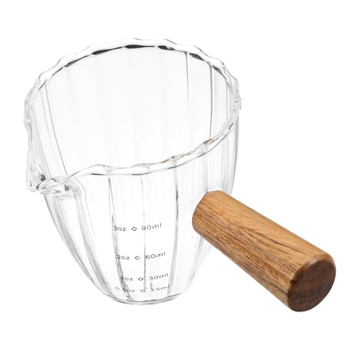HOMOCONO Espresso Becher mit Holzgriff Messbecher für Espresso Eleganter Kaffeebecher für Kaffee für Verschiedene Getränke von HOMOCONO