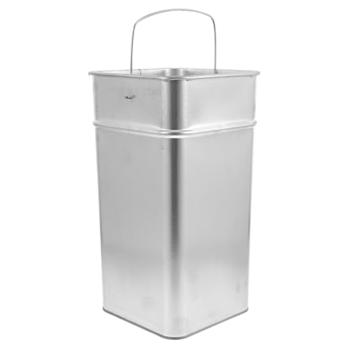 HOMOCONO Mülleimer für Außenbereich Rostfreier Metalleimer Großer Fassungsvermögen Eimer für Garten Leicht zu Tragender Müllcontainer aus Verzinktem Blech für Draußen von HOMOCONO