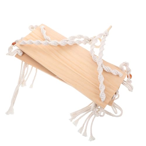 HOMOCONO Gobelinregal Boho-Badezimmer-wanddekoration Boho Hängeregal Schwimmende Pflanzenregale Badezimmer Wandregale Makramee-Regal Gewebtes Wandregal Makramee-hängeregal Hölzern Beige von HOMOCONO