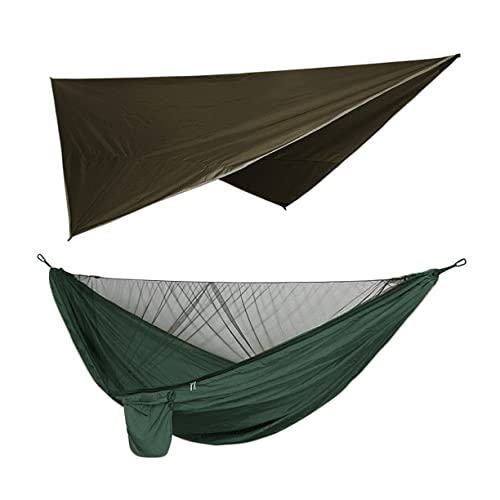 HOMOCONO Hängematte mit Sonnenschutz und Wasserdichtem Pavillon Outdoor Hängemattenzelt Set für Camping und Leicht und Tragbar für und Uv Schutz von HOMOCONO
