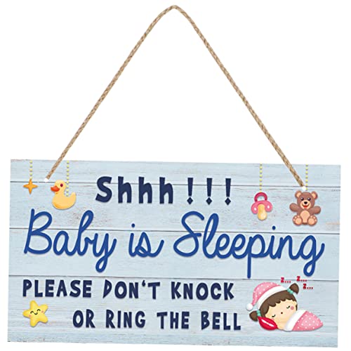 HOMOCONO Schild Schläft Zum Aufhängen Türschild Aus Holz Cartoon-Design Für Babyzimmer Haustür Oder Andere Sichtbare Orte von HOMOCONO
