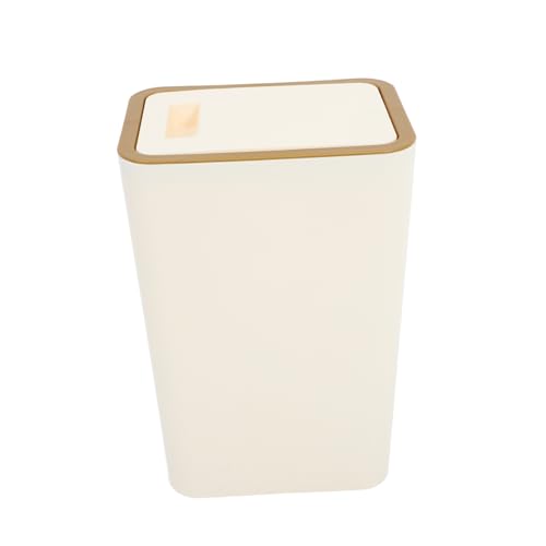 HOMOCONO Kleiner Mülleimer 10,5L Plastikmülleimer mit Druckdeckel Abfalleimer für Küche Büro Schlafzimmer Hygienisch und Platzsparend von HOMOCONO
