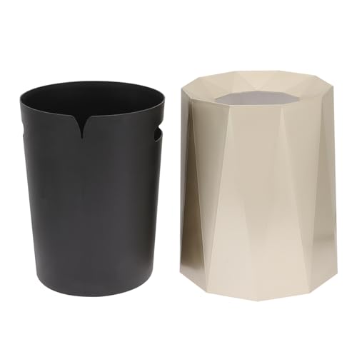 HOMOCONO Küchenmülleimer ohne Deckel aus Umweltfreundlichem Material Kleiner Abfalleimer für Wohnzimmer Schlafzimmer Büro Geruchlos und Praktisch Design Gold von HOMOCONO