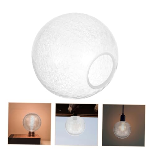 HOMOCONO Kugel Lampenschirm aus mit Rissiger Oberfläche Dekorative Lampenabdeckung für Deckenleuchte Transparentes Design Geeignet für Wohnzimmer und Schlafzimmer von HOMOCONO