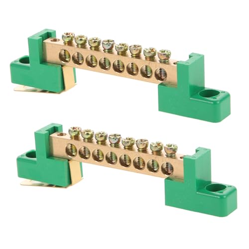 HOMOCONO Kupferschienen Erdungsschiene 2er Satz Erdungssammelschiene Mit 8 Anschlusspositionen Für Elektrische Systeme HOMOCONO Kupferschienen Erdungsschiene 2er Satz Erdungssammelschiene Mit 8 Anschlusspositionen Für Elektrische Systeme von HOMOCONO