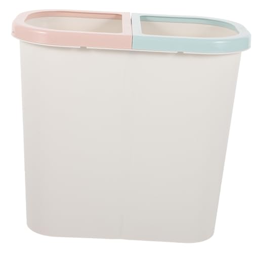 HOMOCONO Mülleimer Mit Zwei Fächern Aus Kunststoff Weiß Ausziehbar Für Küche Wohnzimmer Schlafzimmer Haushalts-papierkorb Müllcontainer Recycling-abfallbehälter von HOMOCONO