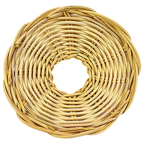 HOMOCONO Rattan Lampenschirm Hängelampe Vintage Woven Lampshade für Restaurant Wohnzimmer Handgefertigte Pendelleuchte Beige Gemütliche und Ist Installieren von HOMOCONO