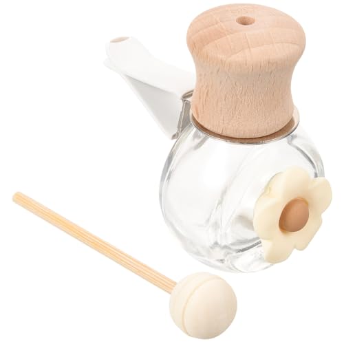 HOMOCONO Transparente Autoduft-diffusorflasche Leerer Öldiffusor Fürs Auto Wiederverwendbare Aromaflasche Aus Glas Und Holz Für Dekoration Als Parfümbehälter Auto-lufterfrischer von HOMOCONO