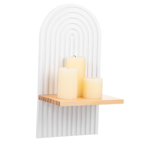 HOMOCONO Wandregal aus Holz für Pflanzen und Teelichter Rustikaler Wandhalter zur Dekoration im Wohnzimmer Platzsparendes und Vielseitiges Regal für Moderne Wohnräume von HOMOCONO