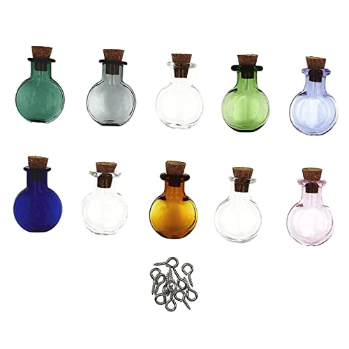 HOMOCONO Zaubertrank Flasche 10st Transparente Wunschgläser Behälter Mit Deckel Flaschen Weihwasserbehälter Klare Fläschchen Glasflasche Bescherung Weihnachten Kreatives Treibende Flasche Hölzern von HOMOCONO