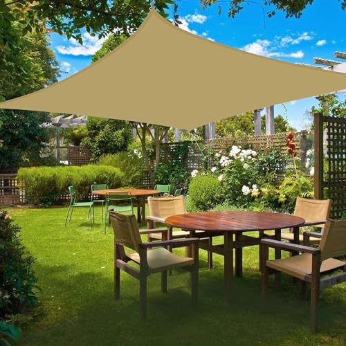 HOMPER 3x4m Sonnensegel Rechteckig Atmungsaktiv Wasserdicht, Premium PES Polyester 95% UV-Schutz Sonnenschutz,für Balkon Garten Camping von HOMPER