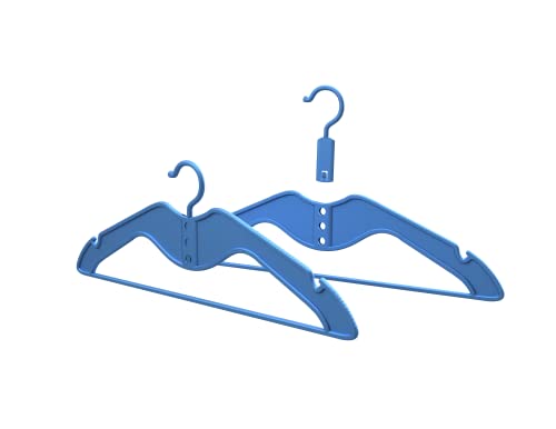 HOMPLEMENT Platzsparender Kleiderbügel – 20 Stück – mit verstellbarem Haken – Kleiderbügel – Made in Italy – Kleiderschrank – Organizer für platzsparenden Schrank – Kleiderbügel (Hellblau, 20 Stück) von HOMPLEMENT
