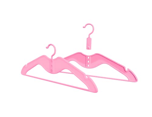 HOMPLEMENT Platzsparender Kleiderbügel – 20 Stück – mit verstellbarem Haken – Kleiderbügel – Made in Italy – Kleiderschrank – Organizer für platzsparenden Schrank – Kleiderbügel (Rosa, 20 Stück) von HOMPLEMENT