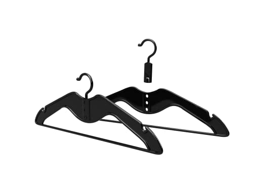 HOMPLEMENT Platzsparender Kleiderbügel – 40 Stück – mit verstellbarem Haken – Kleiderbügel – Made in Italy – Kleiderschrank – Organizer für platzsparenden Schrank – Kleiderbügel (Schwarz, 40 Stück) von HOMPLEMENT