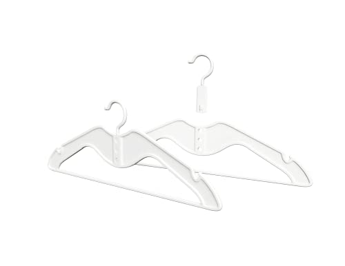 HOMPLEMENT Platzsparender Kleiderbügel – 20 Stück – mit verstellbarem Haken – Kleiderbügel – Made in Italy – Kleiderschrank – Organizer für platzsparenden Schrank – Kleiderbügel (Weiß, 20 Stück) von HOMPLEMENT