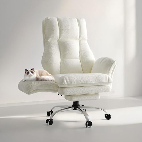 HOMRELEXA Bürostuhl Chefsessel Ergonomisch 180 kg, Gaming Stuhl mit Fußstütze & 135° Verstellbarer Rückenlehne, Drehstuhl mit klappbaren Armlehnen, Hochlehner aus Premium Tech Stoff – Weiß HOMRELEXA Bürostuhl Chefsessel Ergonomisch 180 kg, Gaming Stuhl mit Fußstütze & 135° Verstellbarer Rückenlehne, Drehstuhl mit klappbaren Armlehnen, Hochlehner aus Premium Tech Stoff – Weiß von HOMRELEXA